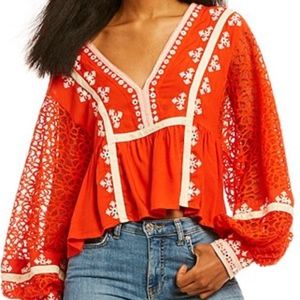 Boogie All Night Eyelet Free People Blouse